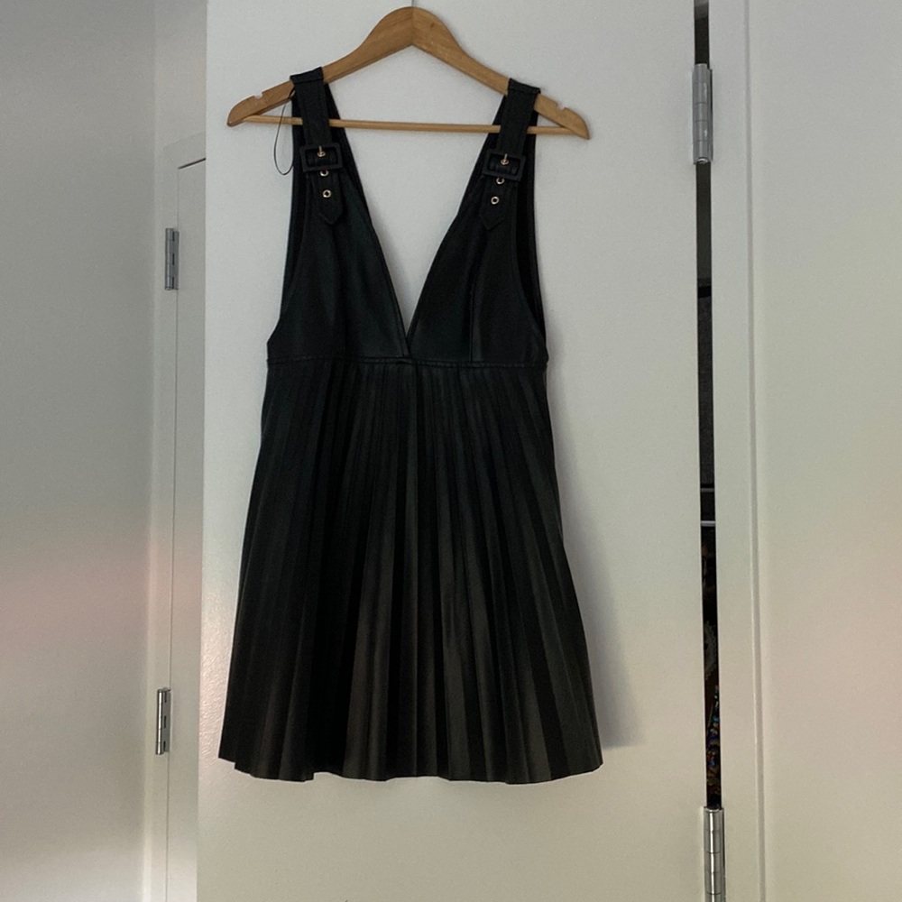 Zara Dress / Black Leather / Size S